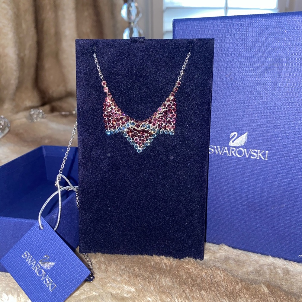 Swarovski Small Necklace, Blue/Purple Crystal